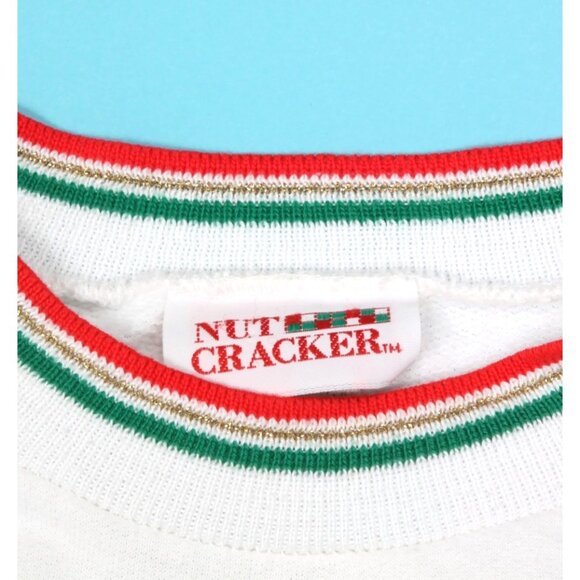 Vtg NUTCRACKER Ugly Christmas Glitter Ornaments Womens Sweatshirt Collar XL /204 - Picture 5 of 5